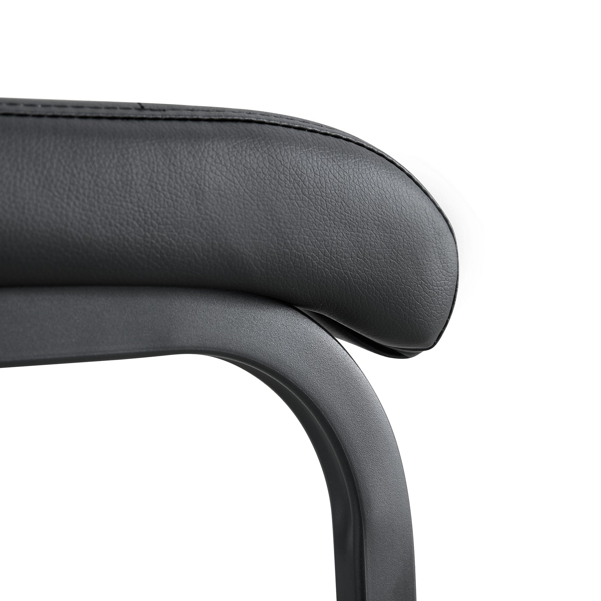 Black Pu Chair Barstool Dining Counter Height Chair Set Of 2 Black Pu