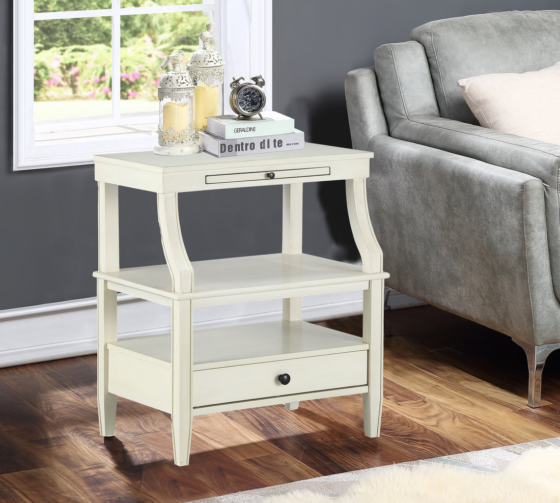 Newland Antique White Storage Nightstand Antique White Wood Plywood