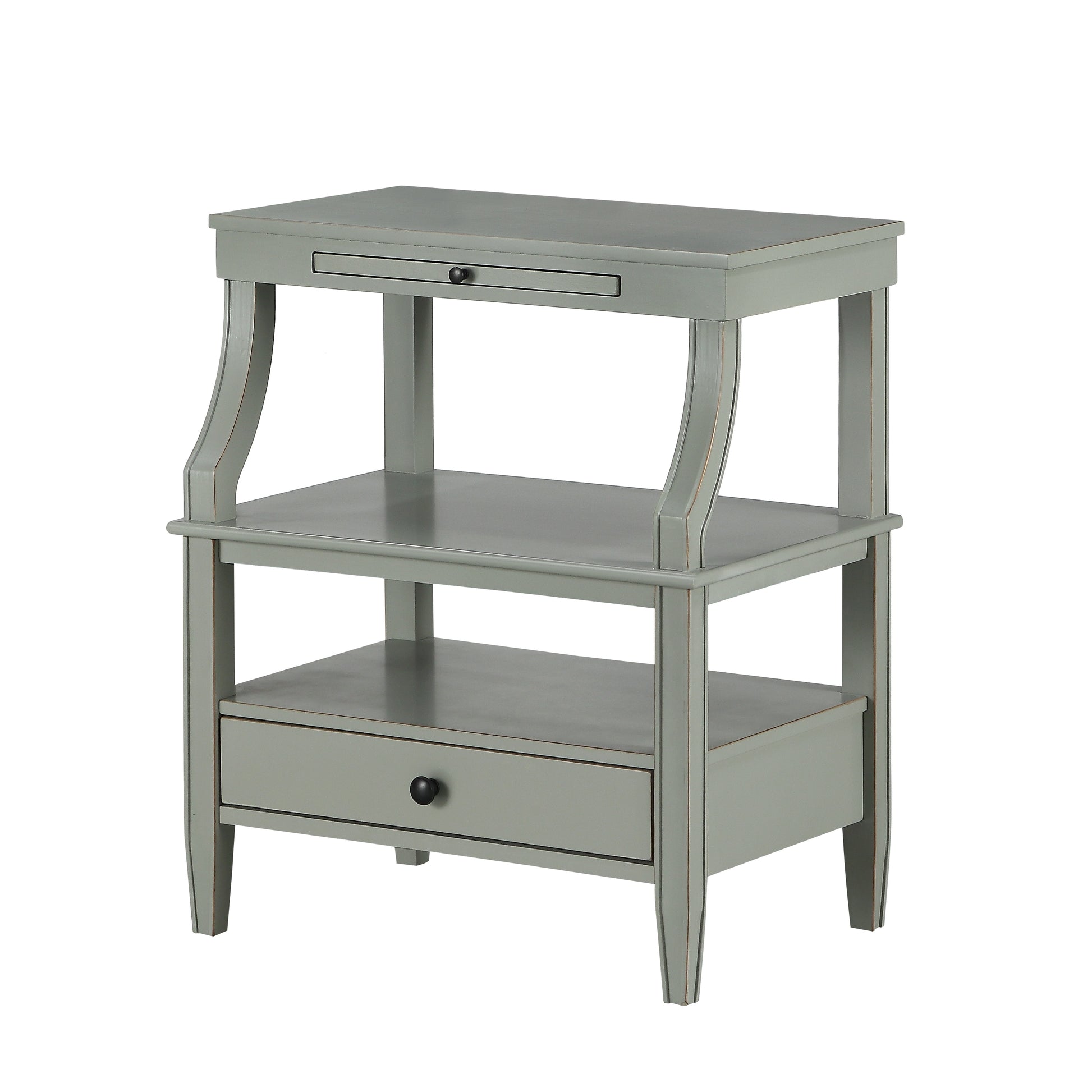 Newland Antique Grey Storage Nightstand Antique Gray Wood Plywood