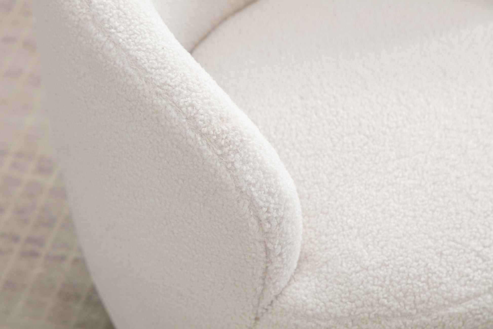 Teddy Fabric Swivel Accent Armchair Barrel Chair With Black Powder Coating Metal Ring,Ivory White Ivory Foam Upholstered