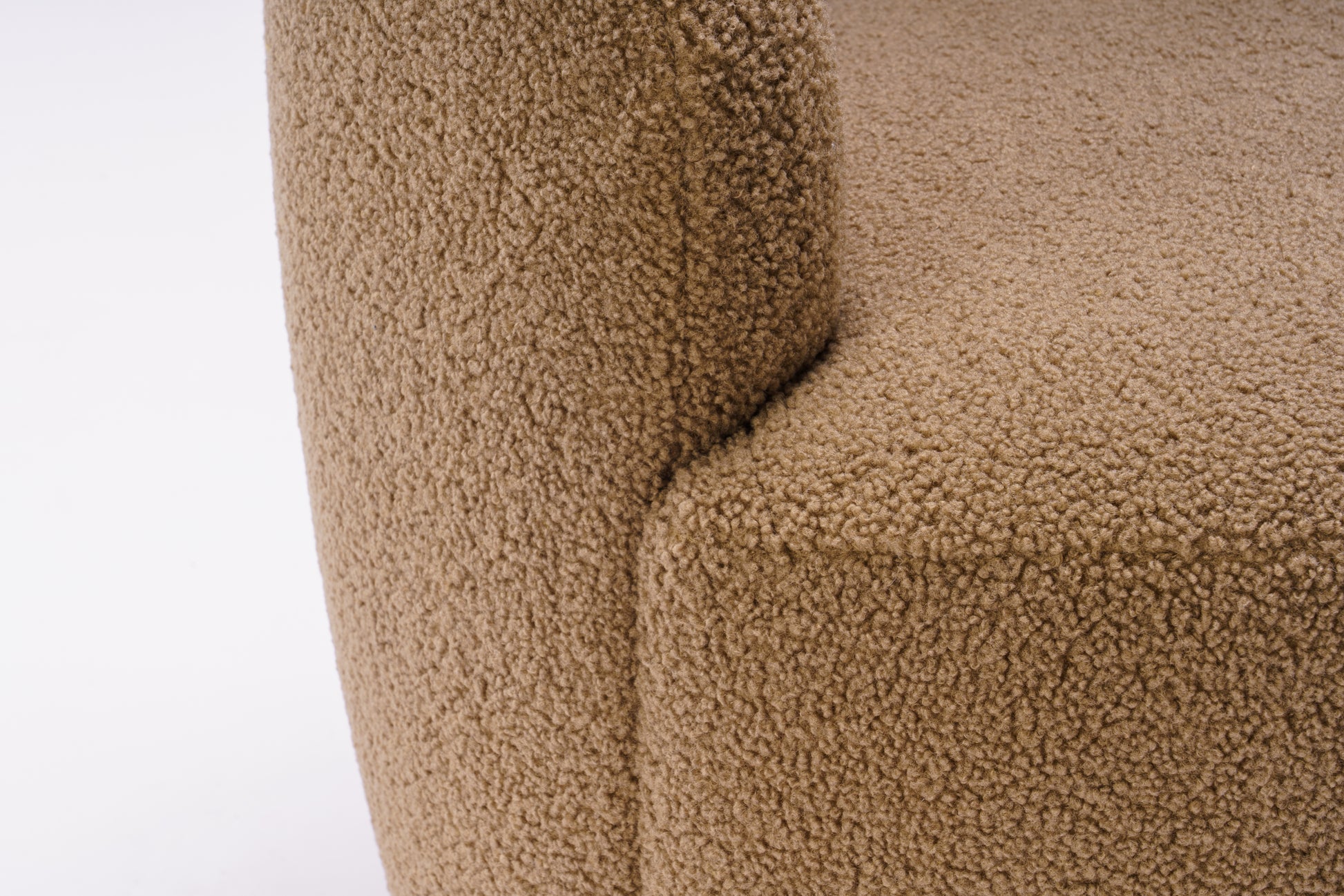 Teddy Fabric Swivel Accent Armchair Barrel Chair With Black Powder Coating Metal Ring,Coffee Brown Coffee Foam Upholstered