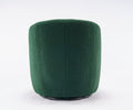 Teddy Fabric Swivel Accent Armchair Barrel Chair With Black Powder Coating Metal Ring,Dark Green Green Foam Upholstered