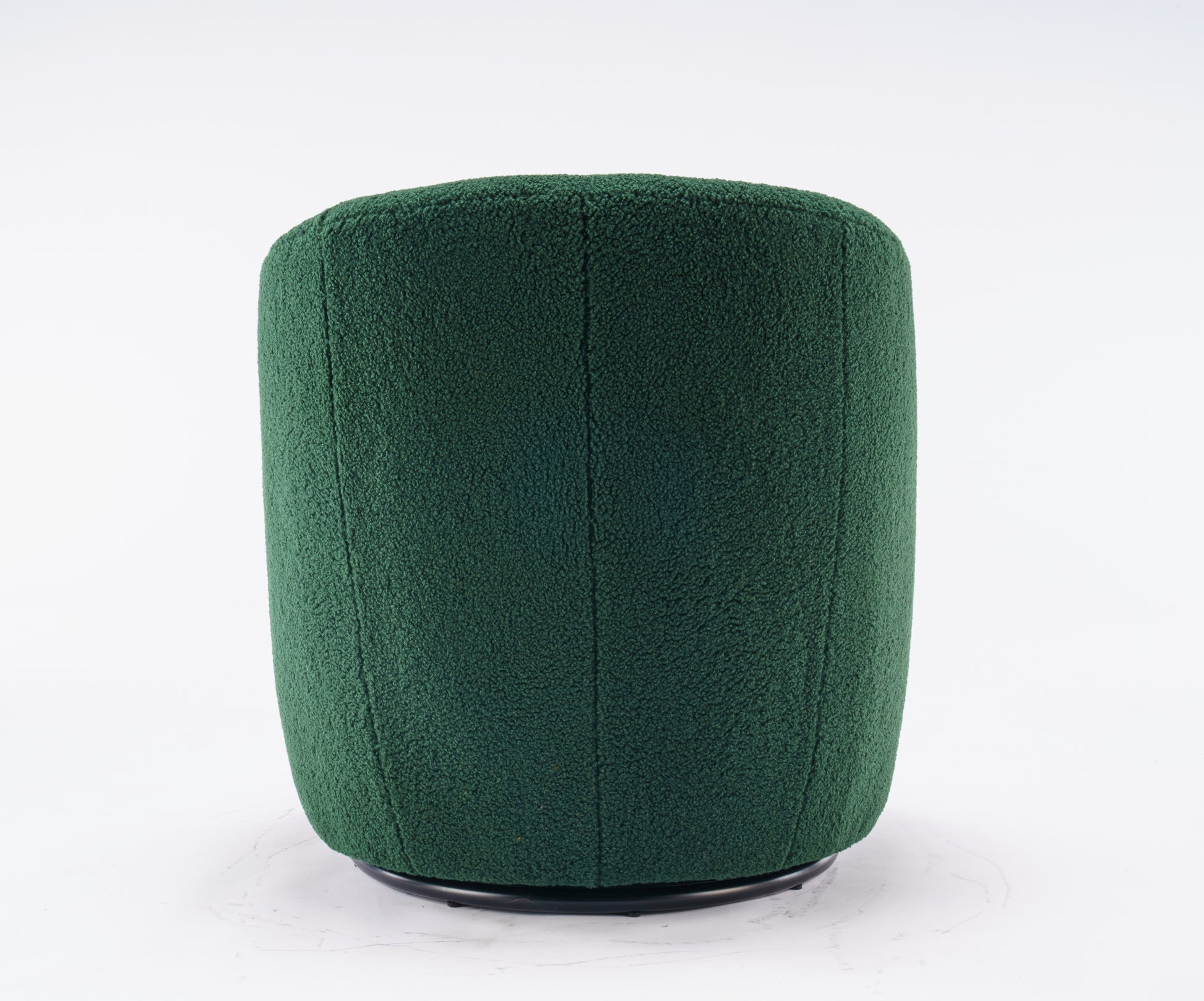 Teddy Fabric Swivel Accent Armchair Barrel Chair With Black Powder Coating Metal Ring,Dark Green Green Foam Upholstered