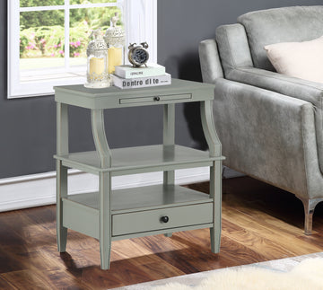 Newland Antique Grey Storage Nightstand Antique Gray Wood Plywood