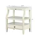 Newland Antique White Storage Nightstand Antique White Wood Plywood