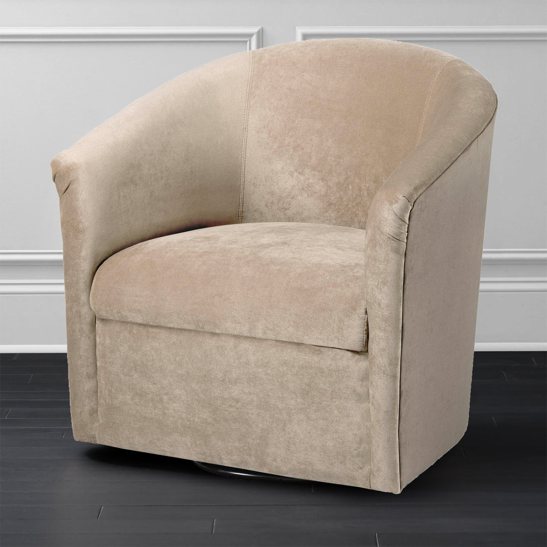 Eden Sand Swivel Chair Beige Foam Polyester