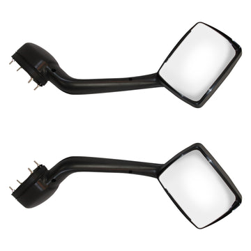 Black Hood Mirrors Pair For Kenworth T680 Peterbilt 579 587 W Mounting Kit Left And Right Side Black Abs