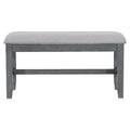 6 Piece Family Dining Room Set Solid Wood Space Saving Foldable Table And 4 Chairs With Bench For Dining Room Gray Gray Solid Wood