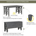 6 Piece Family Dining Room Set Solid Wood Space Saving Foldable Table And 4 Chairs With Bench For Dining Room Gray Gray Solid Wood