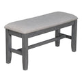 6 Piece Family Dining Room Set Solid Wood Space Saving Foldable Table And 4 Chairs With Bench For Dining Room Gray Gray Solid Wood