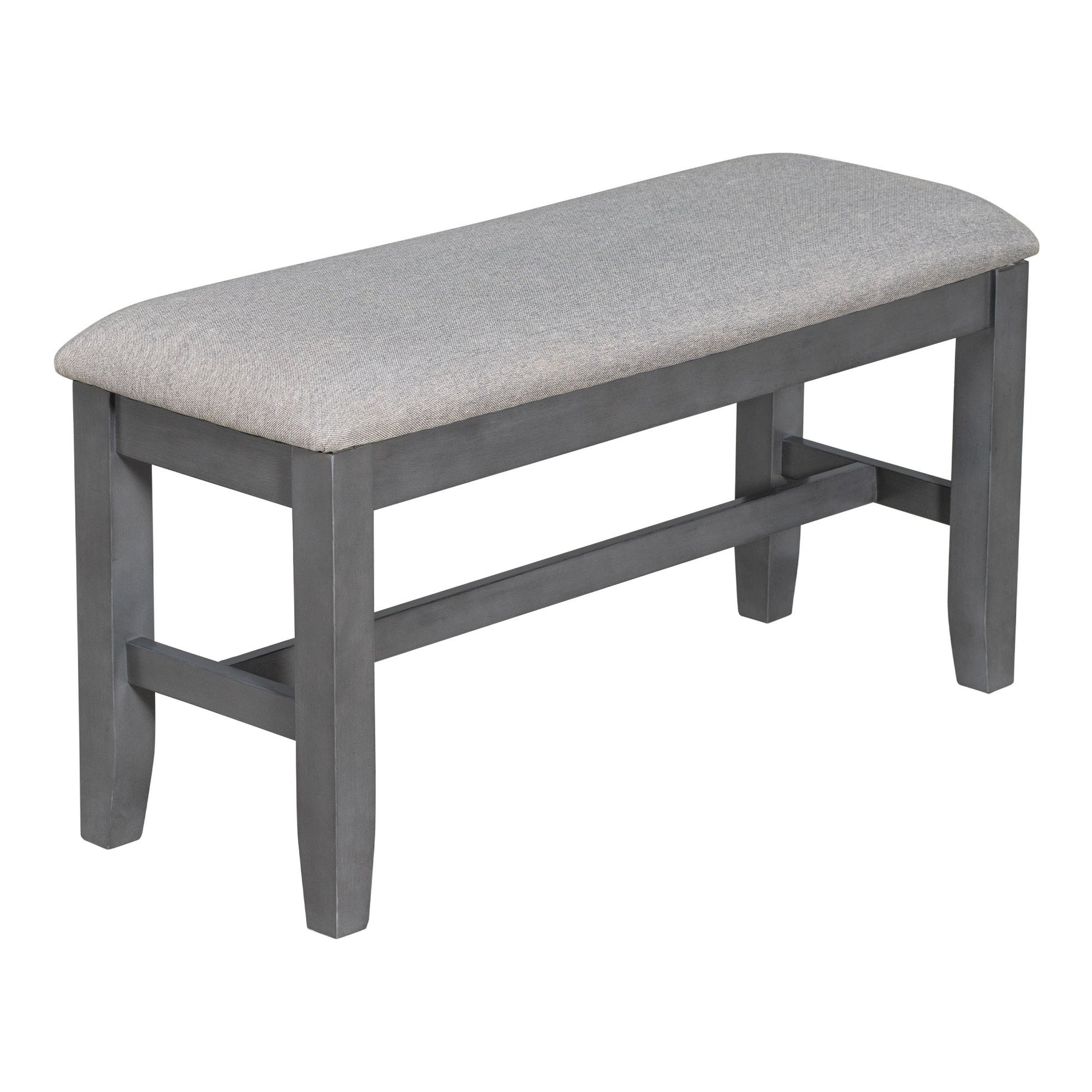 6 Piece Family Dining Room Set Solid Wood Space Saving Foldable Table And 4 Chairs With Bench For Dining Room Gray Gray Solid Wood