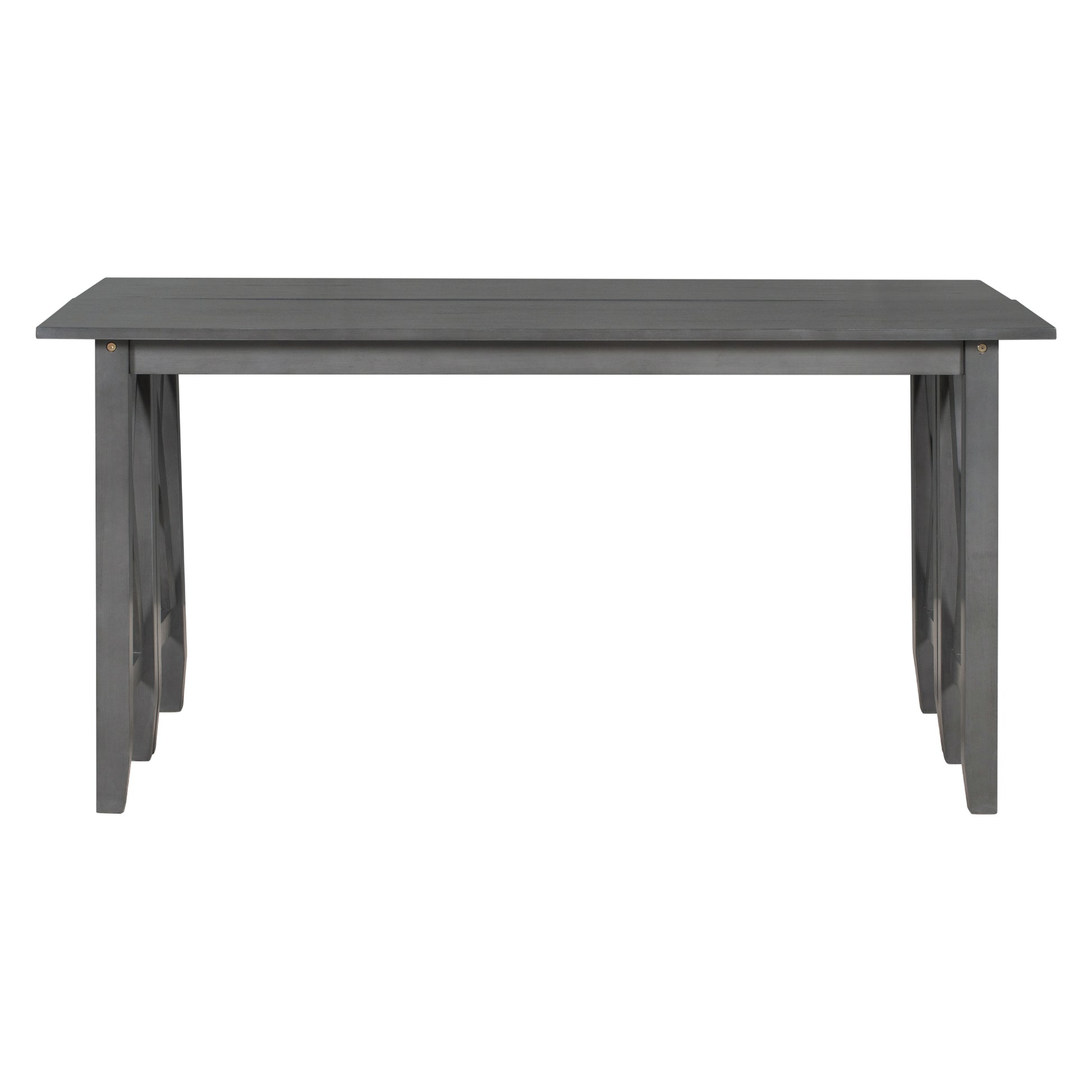 6 Piece Family Dining Room Set Solid Wood Space Saving Foldable Table And 4 Chairs With Bench For Dining Room Gray Gray Solid Wood
