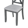 6 Piece Family Dining Room Set Solid Wood Space Saving Foldable Table And 4 Chairs With Bench For Dining Room Gray Gray Solid Wood