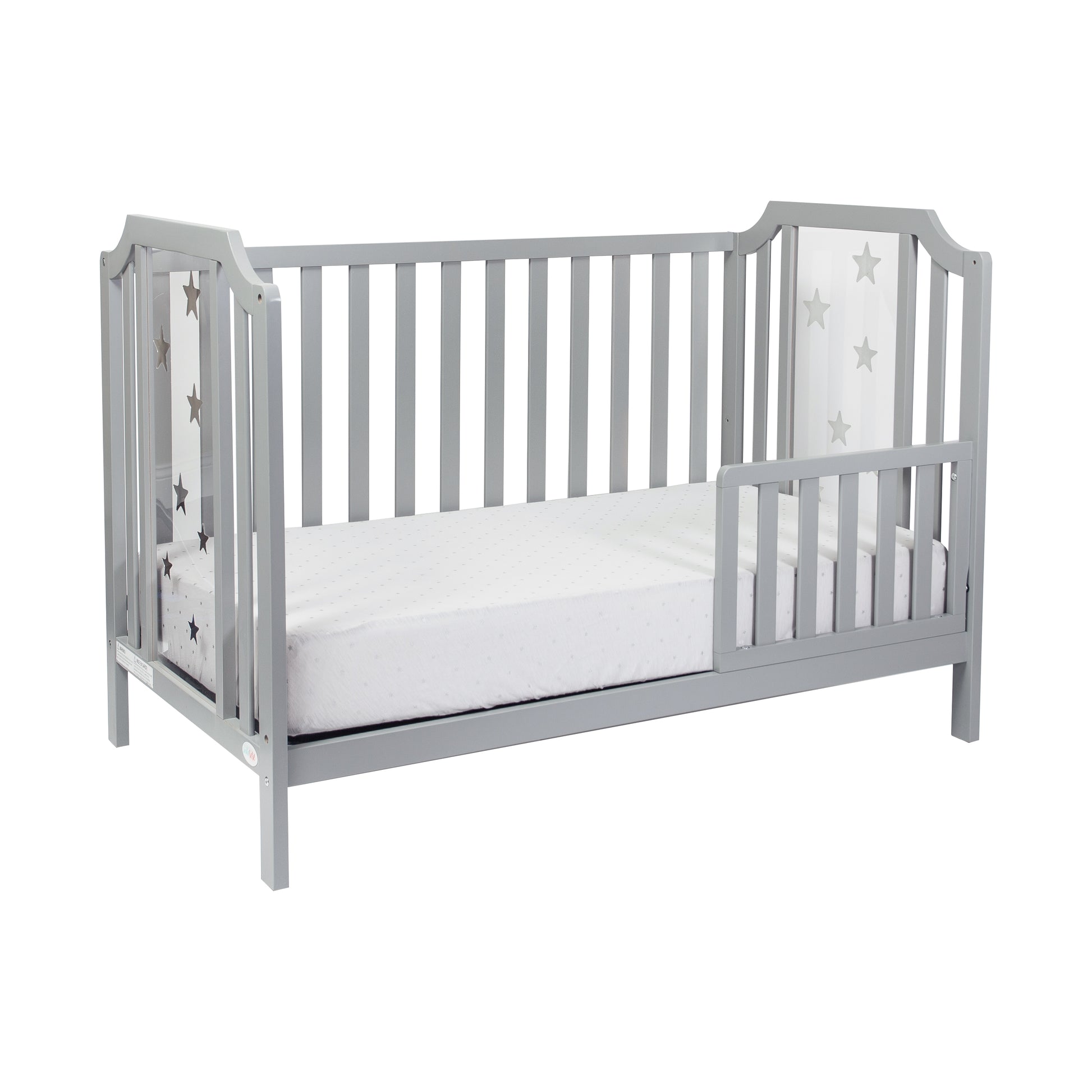 Celeste 3 In 1 Convertible Island Crib Light Gray Light Gray Solid Wood