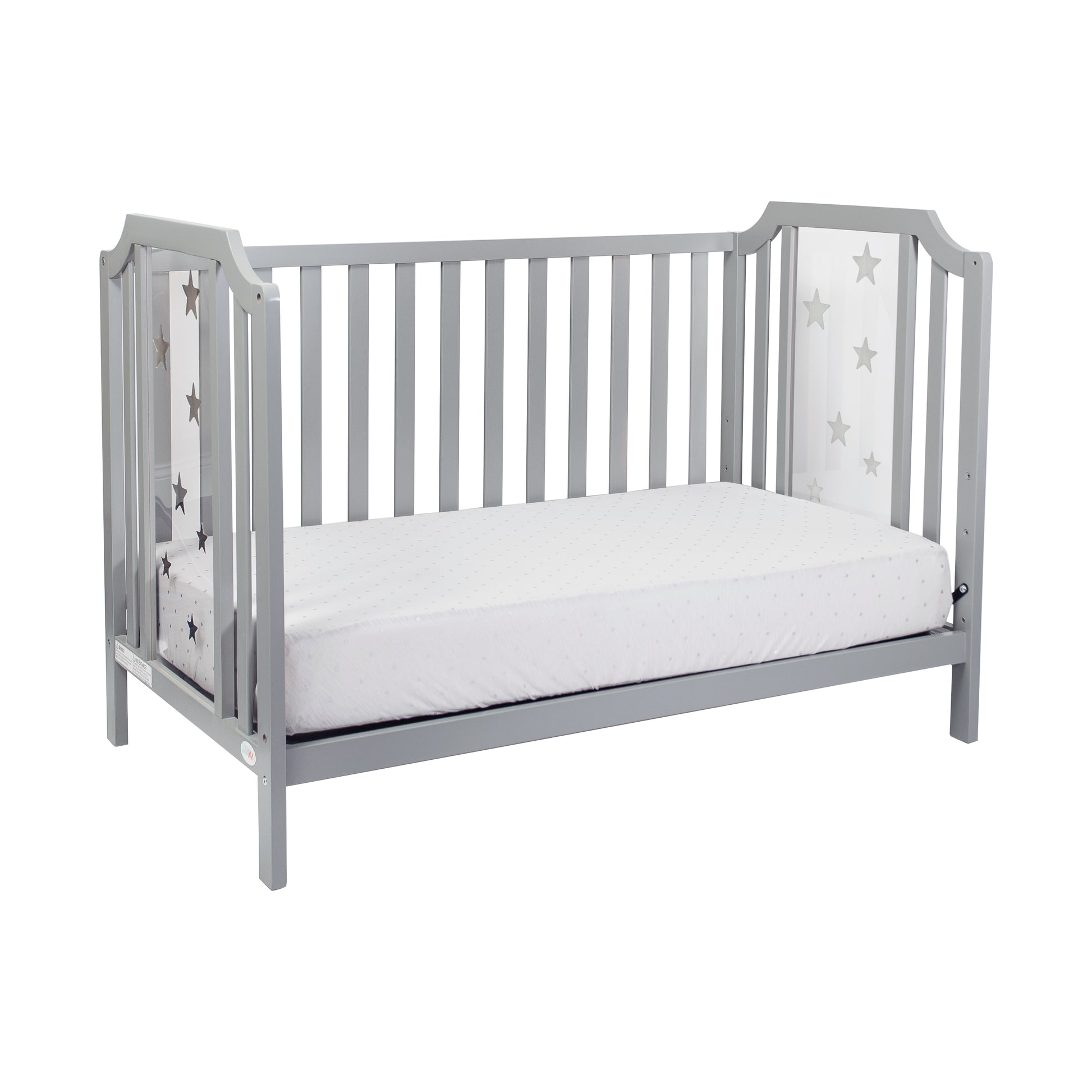 Celeste 3 In 1 Convertible Island Crib Light Gray Light Gray Solid Wood