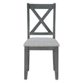 6 Piece Family Dining Room Set Solid Wood Space Saving Foldable Table And 4 Chairs With Bench For Dining Room Gray Gray Solid Wood