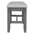 6 Piece Family Dining Room Set Solid Wood Space Saving Foldable Table And 4 Chairs With Bench For Dining Room Gray Gray Solid Wood