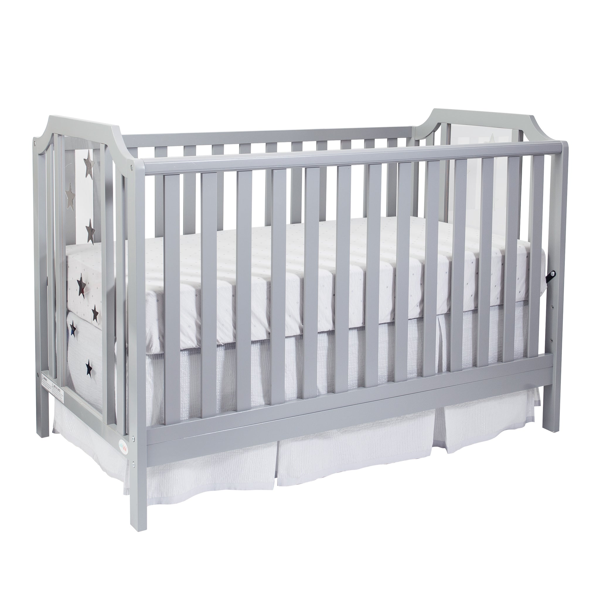 Celeste 3 In 1 Convertible Island Crib Light Gray Light Gray Solid Wood