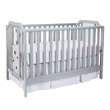 Celeste 3 In 1 Convertible Island Crib Light Gray Light Gray Solid Wood