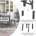 6 Piece Family Dining Room Set Solid Wood Space Saving Foldable Table And 4 Chairs With Bench For Dining Room Gray Gray Solid Wood