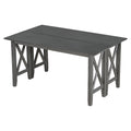 6 Piece Family Dining Room Set Solid Wood Space Saving Foldable Table And 4 Chairs With Bench For Dining Room Gray Gray Solid Wood