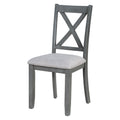 6 Piece Family Dining Room Set Solid Wood Space Saving Foldable Table And 4 Chairs With Bench For Dining Room Gray Gray Solid Wood