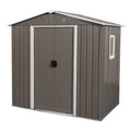 6Ft X 5Ft Outdoor Metal Storage Shed Gray With Window Gray Iron