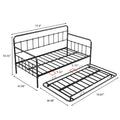 Metal Frame Daybed With Trundle Black Metal