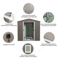 6Ft X 5Ft Outdoor Metal Storage Shed Gray With Window Gray Iron