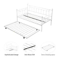 Metal Twin Daybed With Trundle Heavy Duty Sturdy Metal Noise Reduced Trundle For Flexible Space Vintage Style No Box Spring Needed Light Grey Metal