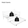 Metal Twin Daybed With Trundle Heavy Duty Sturdy Metal Noise Reduced Trundle For Flexible Space Vintage Style No Box Spring Needed Light Grey Metal