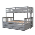 Twin Over Full Bunk Bed With Twin Size Trundleseparable Bunk Bed With Drawers For Bedroom Gray Gray Solid Wood