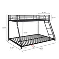 Metal Twin Over Full Bunk Bed Heavy Duty Sturdy Metal Noise Reduced Safety Guardrail Cpc Certified No Box Spring Needed Black Metal