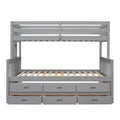 Twin Over Full Bunk Bed With Twin Size Trundleseparable Bunk Bed With Drawers For Bedroom Gray Gray Solid Wood