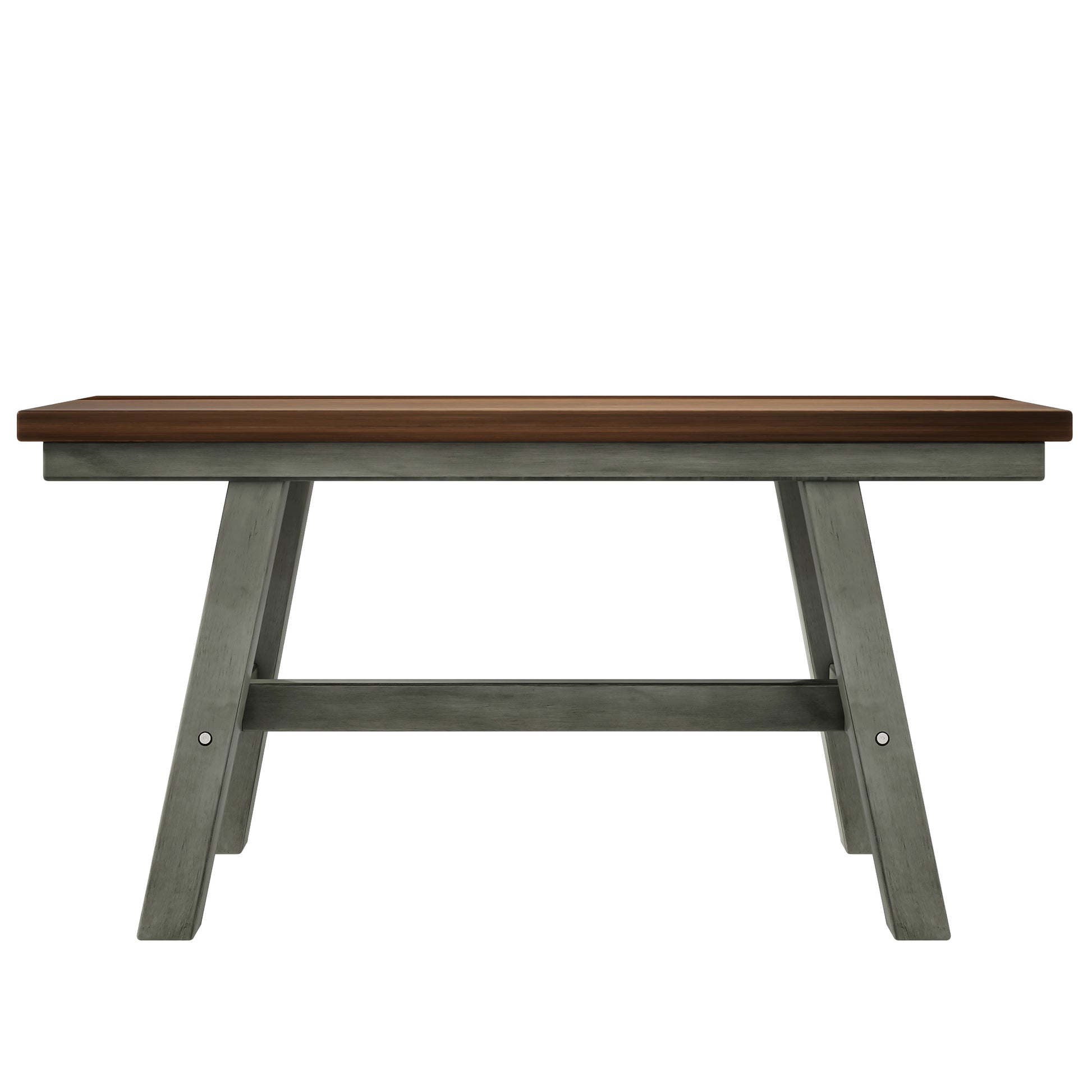 6 Piece Wood Dining Table Set Kitchen Table Set With Long Bench And 4 Dining Chairs, Farmhouse Style, Walnut Gray Gray Wood Dining Room Bench Seating Rubberwood Rectangular Dining Table With Chair And Bench Wood Wood Gray Solid Back Seats 6 60 Inches