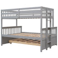 Twin Over Full Bunk Bed With Twin Size Trundleseparable Bunk Bed With Drawers For Bedroom Gray Gray Solid Wood