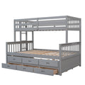 Twin Over Full Bunk Bed With Twin Size Trundleseparable Bunk Bed With Drawers For Bedroom Gray Gray Solid Wood