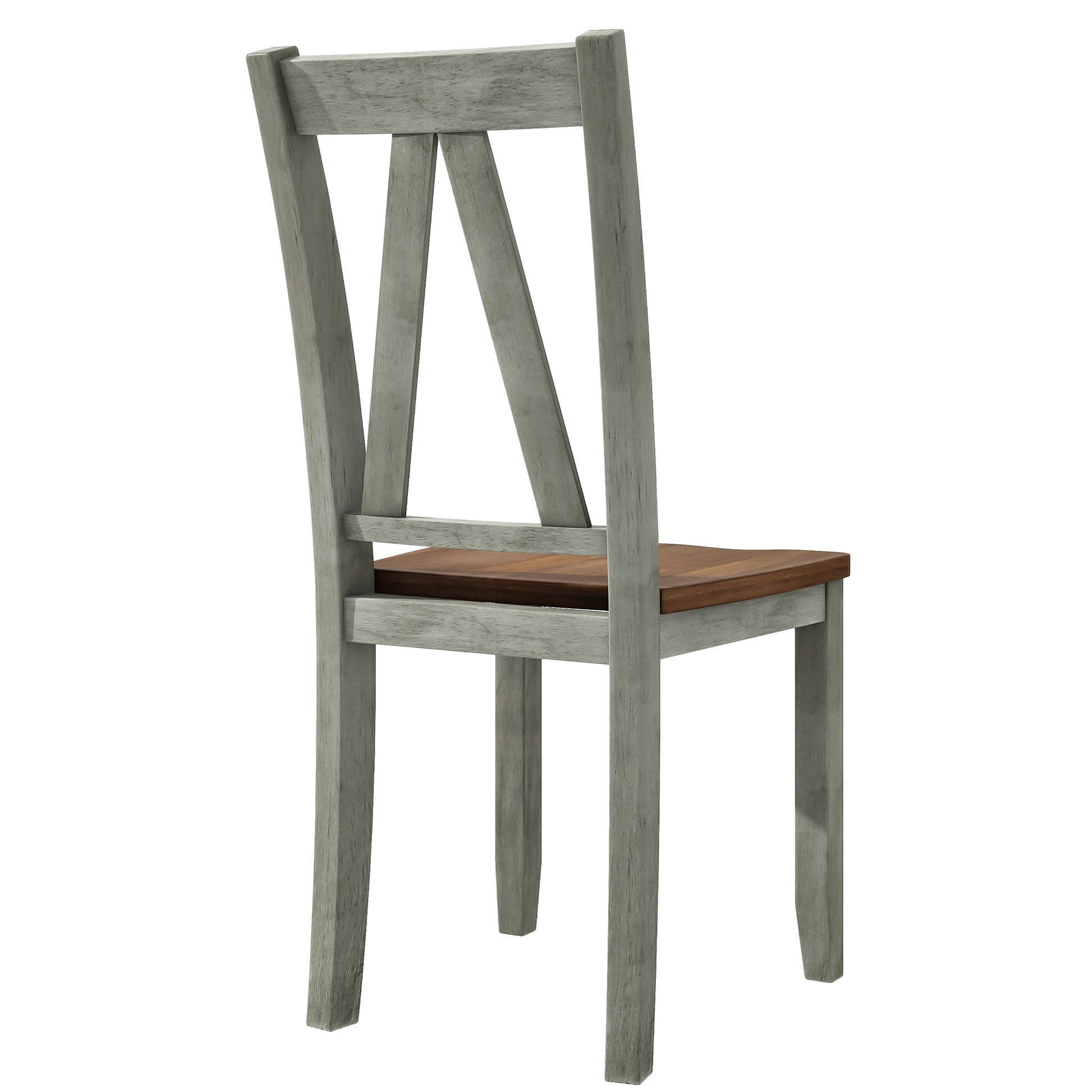 6 Piece Wood Dining Table Set Kitchen Table Set With Long Bench And 4 Dining Chairs, Farmhouse Style, Walnut Gray Gray Wood Dining Room Bench Seating Rubberwood Rectangular Dining Table With Chair And Bench Wood Wood Gray Solid Back Seats 6 60 Inches