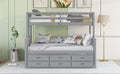 Twin Over Full Bunk Bed With Twin Size Trundleseparable Bunk Bed With Drawers For Bedroom Gray Gray Solid Wood