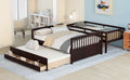 Twin Over Full Bunk Bed With Twin Size Trundleseparable Bunk Bed With Drawers For Bedroom Espresso Espresso Solid Wood