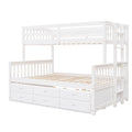 Twin Over Full Bunk Bed With Twin Size Trundleseparable Bunk Bed With Drawers For Bedroom White White Solid Wood