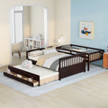 Twin Over Full Bunk Bed With Twin Size Trundleseparable Bunk Bed With Drawers For Bedroom Espresso Espresso Solid Wood