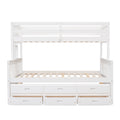 Twin Over Full Bunk Bed With Twin Size Trundleseparable Bunk Bed With Drawers For Bedroom White White Solid Wood