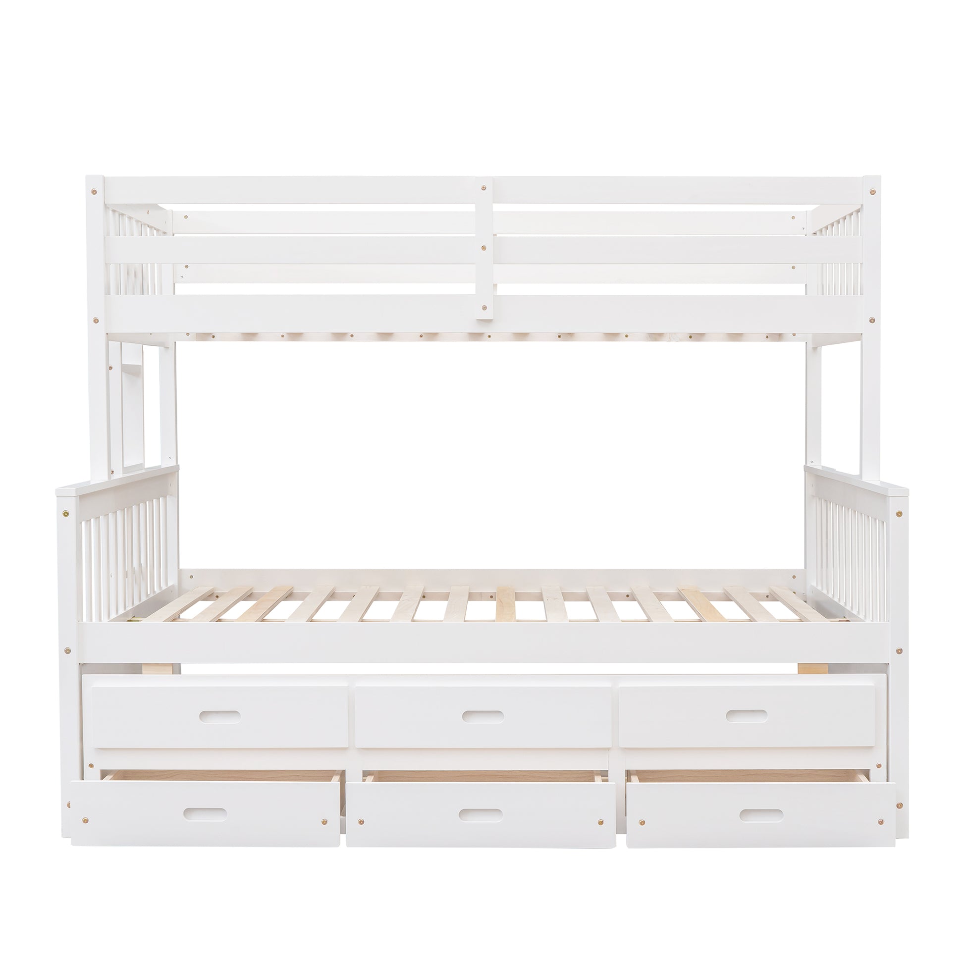 Twin Over Full Bunk Bed With Twin Size Trundleseparable Bunk Bed With Drawers For Bedroom White White Solid Wood