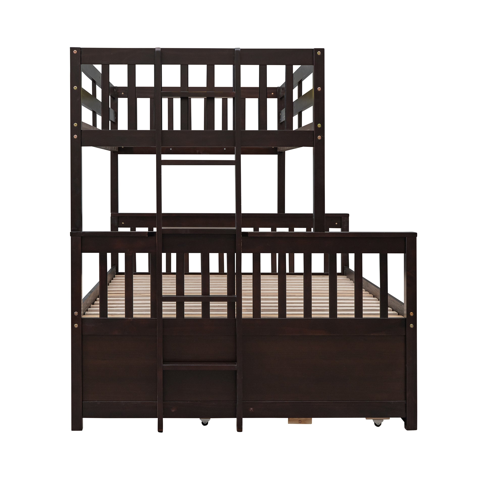 Twin Over Full Bunk Bed With Twin Size Trundleseparable Bunk Bed With Drawers For Bedroom Espresso Espresso Solid Wood