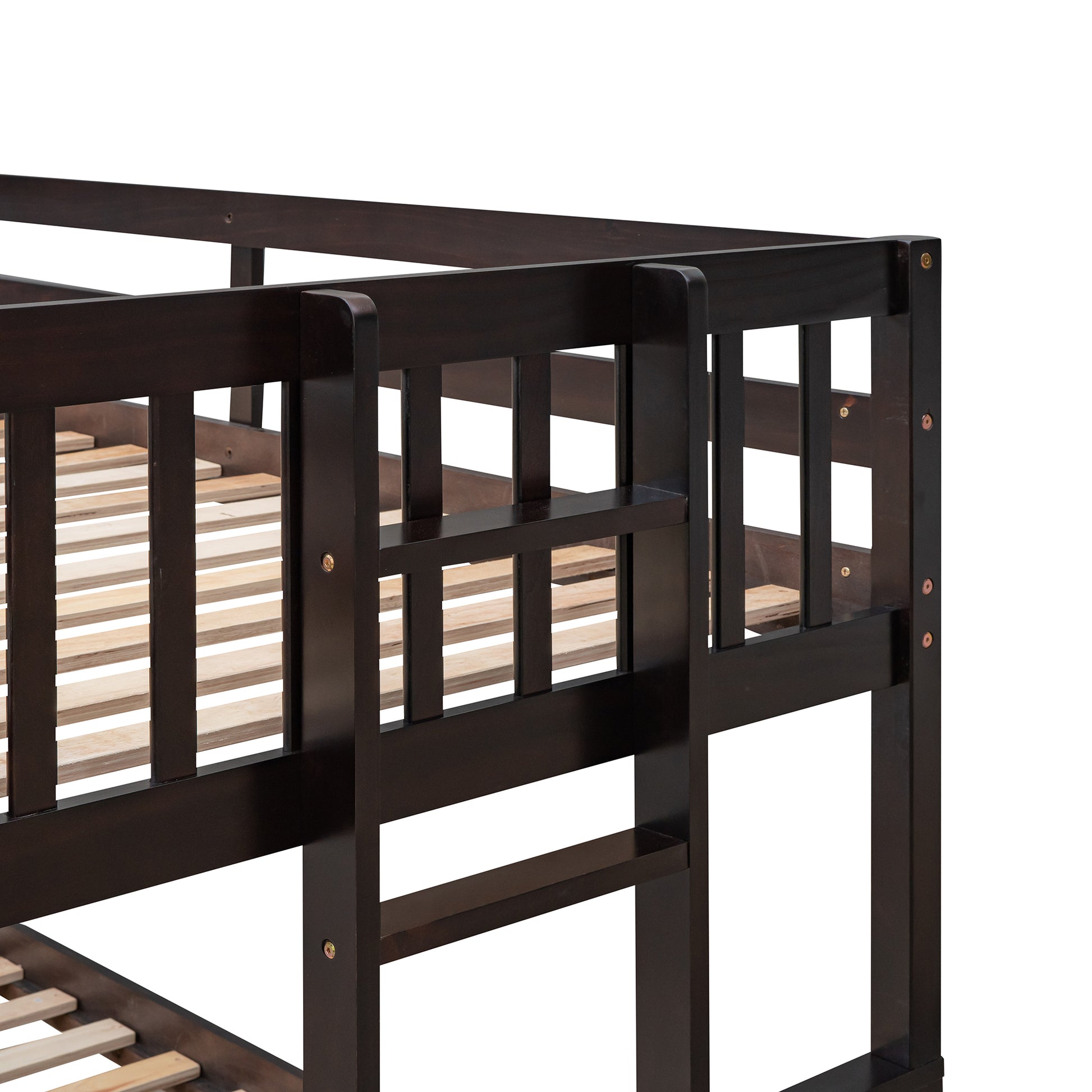 Twin Over Full Bunk Bed With Twin Size Trundleseparable Bunk Bed With Drawers For Bedroom Espresso Espresso Solid Wood