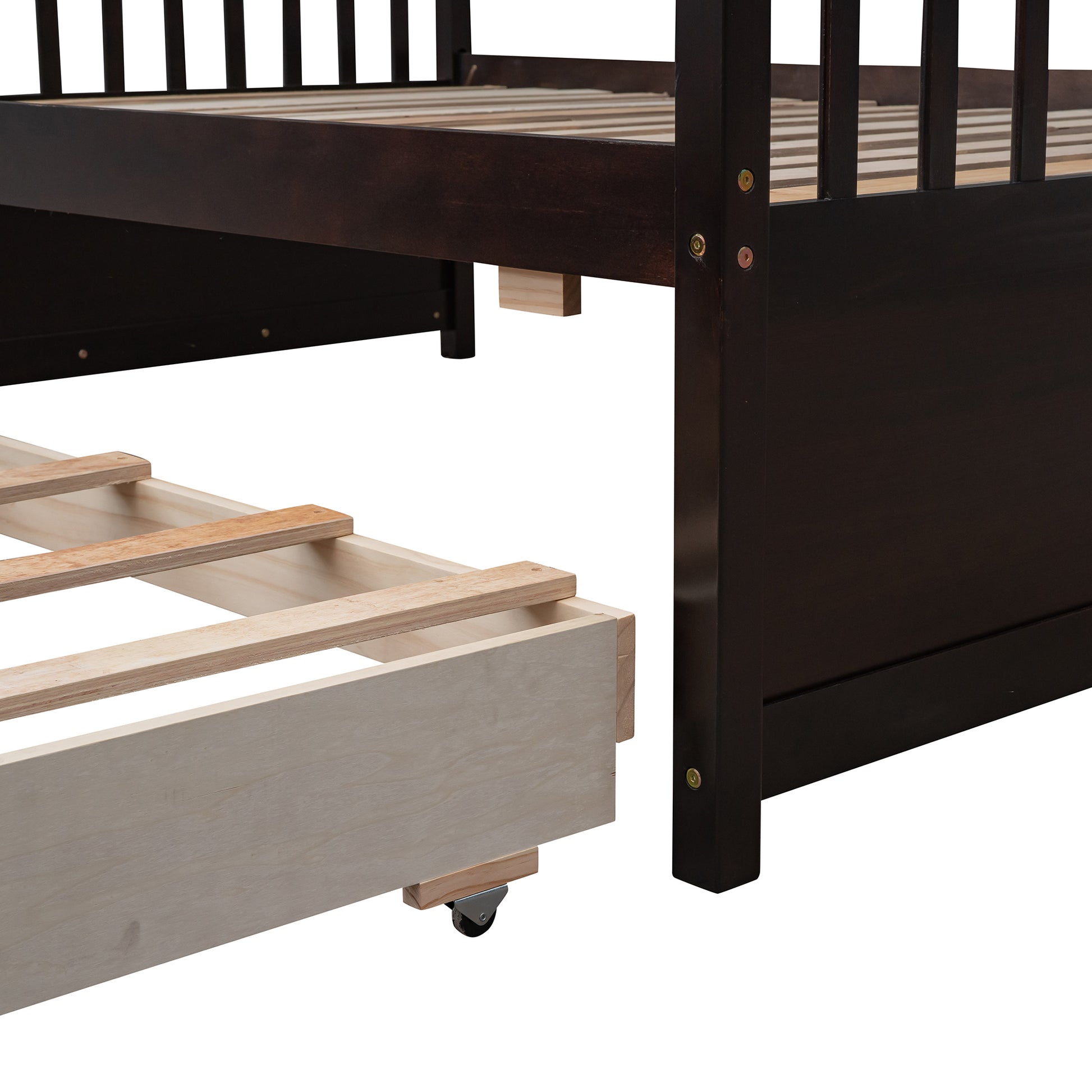 Twin Over Full Bunk Bed With Twin Size Trundleseparable Bunk Bed With Drawers For Bedroom Espresso Espresso Solid Wood