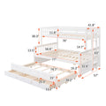 Twin Over Full Bunk Bed With Twin Size Trundleseparable Bunk Bed With Drawers For Bedroom White White Solid Wood
