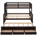 Twin Over Full Bunk Bed With Twin Size Trundleseparable Bunk Bed With Drawers For Bedroom Espresso Espresso Solid Wood