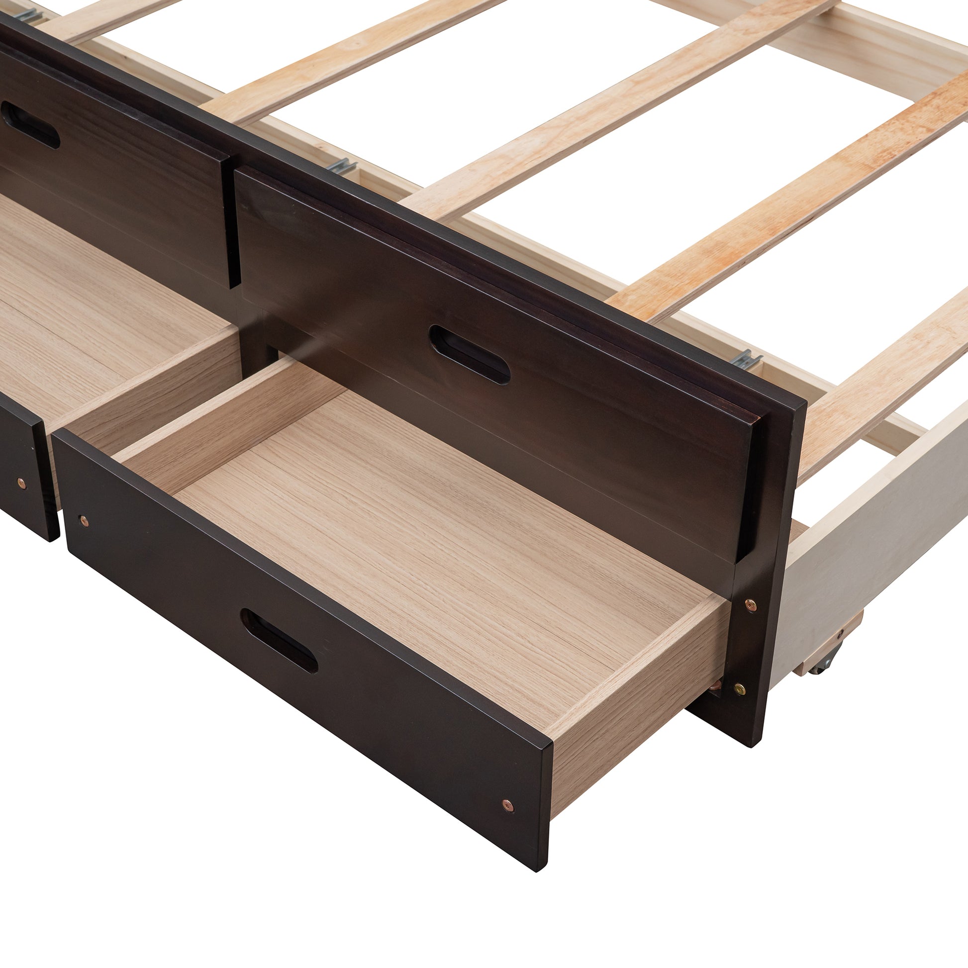 Twin Over Full Bunk Bed With Twin Size Trundleseparable Bunk Bed With Drawers For Bedroom Espresso Espresso Solid Wood